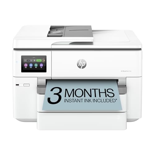 HP OfficeJet Pro 9730e Wide Format Wireless All-in-One Color Inkjet Printer, Print, scan, Copy, ADF, Duplex Printing Best-for-Office, 3 Month Instant Ink Trial Included, AI-Enabled (537P6A)