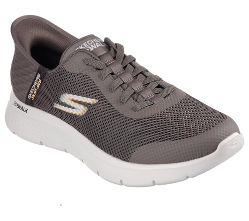 Skechers Men's Go Walk Flex Hands Up Hands Free Slip-Ins Sneaker, Brown, 8