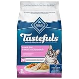 Blue Buffalo Tastefuls Natural Dry Food for Adult Cats, Sensitive Stomach, Chicken & Brown Rice Recipe, 3-lb. Resealable Bag