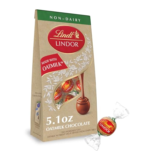 Lindt LINDOR OatMilk Chocolate Truffles, Non-Dairy Chocolate Truffles with Smooth, Melting Truffle Center, 5.1 oz.
