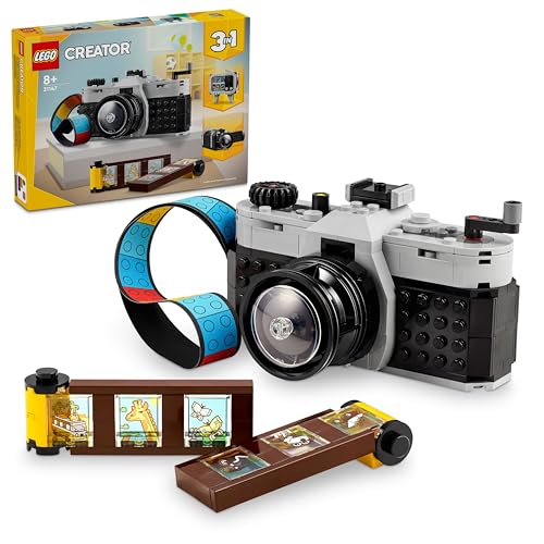 LEGO Creator 3in1 Retro fotocamera Wordt Videocamera of Speelgoed Televisie, Modellen voor Kinderen, Creatief Cadeau voor Jongens en Meisjes vanaf 8 jaar 31147