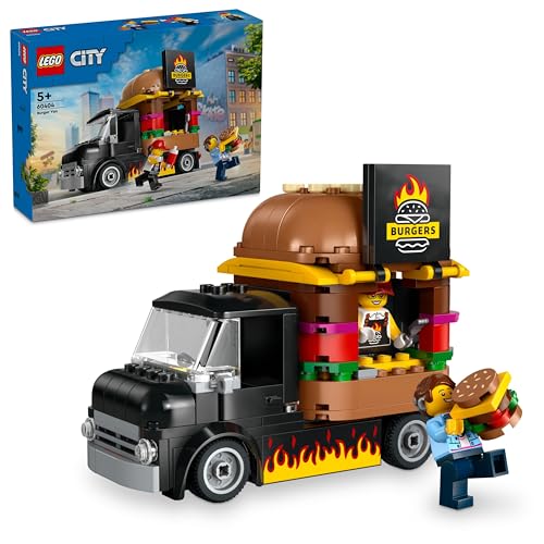 (-32%) LEGO City Burger Van, Food Truck Toy for 5 Plus Year Old Boys & Girls, Vehicle Building Toys, Kitchen Playset with Vendor Minifigure and Accessories, Imaginative Play Gifts for Kids 60404