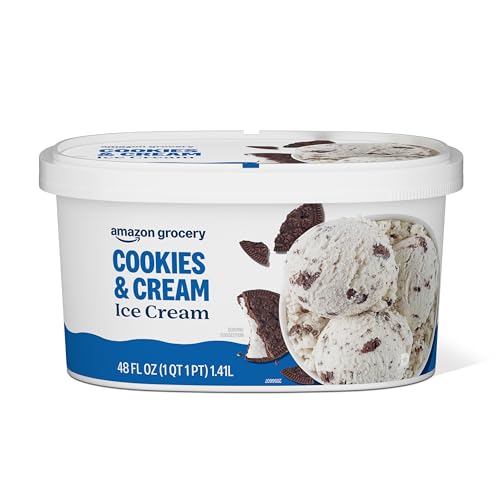 Amazon Grocery, Cookies & Cream Ice Cream, 48 Fl Oz (Previously Amazon Fresh, Packaging May Vary)