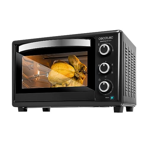 (-62%) Cecotec Tischofen Bake&Toast 3090 Black Gyro, 30 L, 1500 W, 5 verschiedene Funktionen, inklusive Drehspieß, Innenbeleuchtung, Krümelschublade