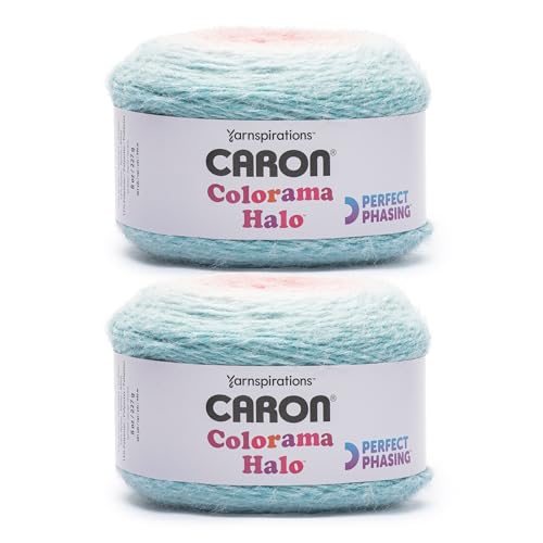 Caron Colorama Halo Cake Rose Garden Yarn - 2 Pack of 8oz/226.79g - 71% Acrylic,18% Nylon,11% Polyester - #5 Bulky - 60 Yards for Knitting, Crocheting & Crafts