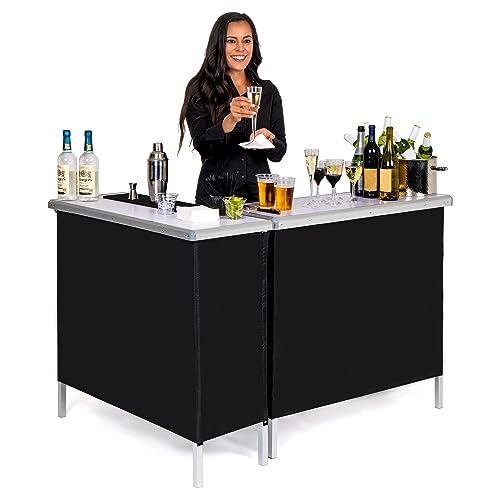 GoPong GoBar Portable Double Bar Table Set - Mobile Bartender Station for Events - Includes Carrying Case