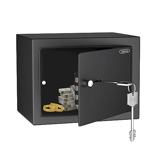 Lifelong 8.6L Home Safe Locker with Key | Security Box for Home & Office | Strong Metal Safe - 5 mm Thick Door | Personal Locker for Cash, Jewellry & 