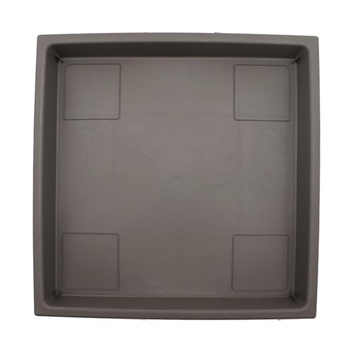 The HC Companies Accent Square Plant Saucer - Durable Plastic Trays for Plants - Square Tray for Water Drainage - UV Resistant Planter Saucer for Indoor & Outdoor Use (11”, Cappuccino, Pack of 1)