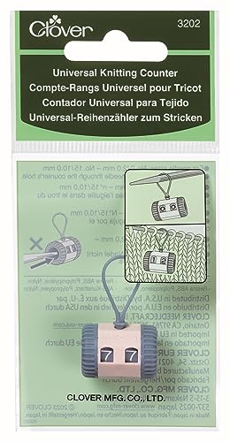 Clover Universal Knitting Row Counter, Peach and Grey