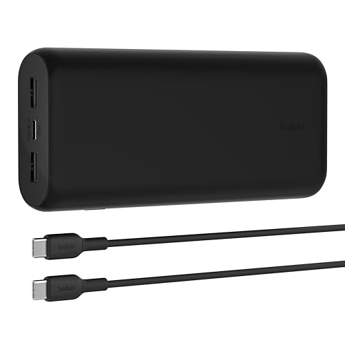 Belkin 20000 mAh 20W Power Bank | Super Fast Charging | USB-C PD Port | Fast Charging for iPhone 17, Air, Pro, Pro Max, AirPods, Samsung Galaxy S25, G