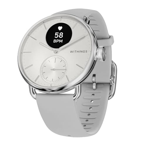 Withings ScanWatch 2, Hybrid Smartwatch, ECG, Vernetztes GPS, 38mm, Weiß