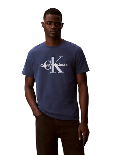 Calvin Klein Men's Monogram Logo Crewneck T-Shirt Dark Sapphire