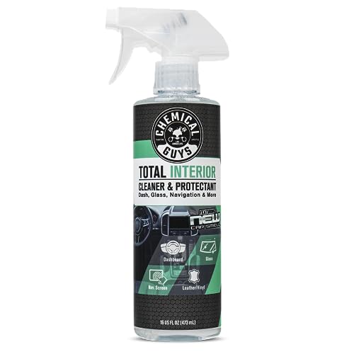 Chemical Guys Total Interior Cleaner and Protectant - New Car Scent, Cleans and Protects Leather, Vinyl, Plastic, Rubber, and Glass, Safe for Cars, Trucks, SUVs, Jeeps, RVs, and More - 16 oz