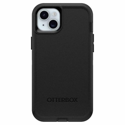 OtterBox iPhone 15 Plus and iPhone 14 Plus Defender Series Case - Black, screenless, Rugged & Durable, with Port Protection, Includes Holster Clip Kickstand
