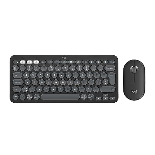 Logitech Pebble 2 Combo, Wireless Keyboard and Mouse, Quiet and Portable, Customisable, Logi Bolt, Bluetooth, Easy-Switch for Windows, macOS, iPadOS, 