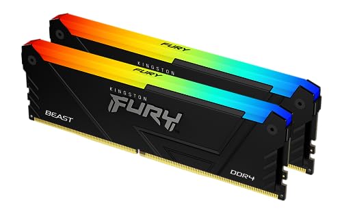Kingston FURY Beast RGB 32GB 3200MT/s DDR4 CL16 DIMM (Kit mit 2) PC Arbeitsspeicher KF432C16BB2AK2/32