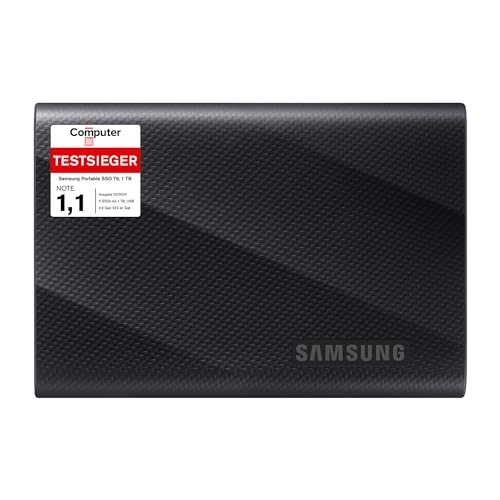 (-36%) Samsung Portable SSD T9, 1 TB, 2.000 MB/s Lesen, 2.000 MB/s Schreiben, USB 3.2 Gen.2x2, Externe Festplatte für professionelle Anwender, Kompatibel mit Mac, PC, Smartphone und 12K Kameras, MU-PG1T0B/EU