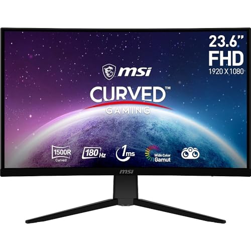 (-39%) MSI G2422C 23,6 Zoll FHD Curved Gaming Monitor - 1500R 1920 x 1080 VA Panel, 180Hz / 1ms, Adaptive Sync - DP 1.2a, HDMI 2.0b CEC