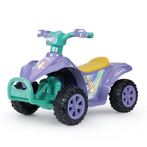 Bluey 6V ATV Quad for Kids - Powerful and Safe Ride-On Toy with Rechargeable Battery - Forward and Reverse Driving - Max Weight Capacity of 55 LBS - Ages 2-3 Years
