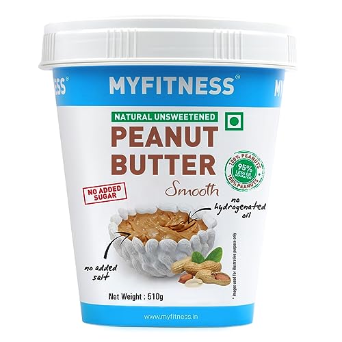 All Natural Peanut Butter Smooth 510g | 100% Roasted Peanuts | 25g Protein | Nut Butter Spread | No Added Sugar & Salt | No Palm Oil | Zero Cholestero