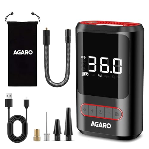 Galaxy Portable Tyre Inflator for Cars, Bikes, Bicycles & Balls, 150 PSI Pressure, 2 X 2000mAh Battery, Digital Display, Pressure Detection, Auto Cut-