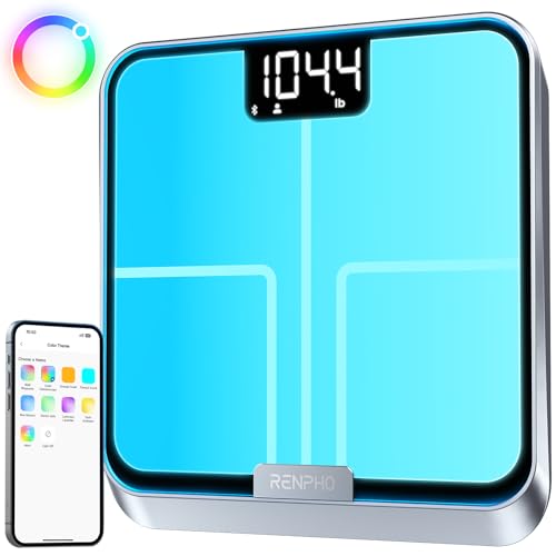 (-39%) RENPHO Körperfettwaage Farbenfroh, Personenwaage mit Wiegeerinnerungen,30CM