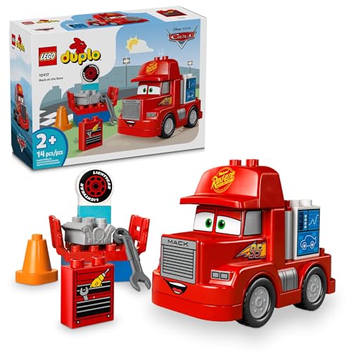 LEGO Disney Pixar Mack at The Race Cars Toys - Pixar Cars Birthday Gift for Toddlers, Preschool, Boys & Girls, Ages 2+ - Educational Building Toys Set - 10417