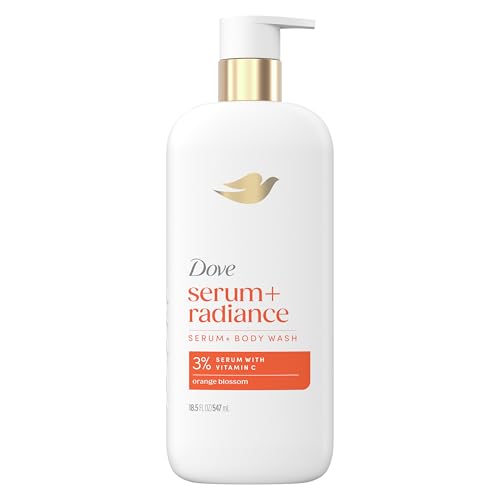 Dove Serum Body Wash Glow Recharge illuminates & Exfoliates skin with brightening Vitamin C Serum 18.5 Fl Oz