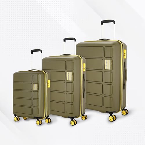 by American Tourister Harrier Zing|Trolley Bag Set of 3 (55+68+79 cms) for Travel| Hard Case Polypropylene (PP) Suitcase|360° 8-Wheel Spinner Luggage 