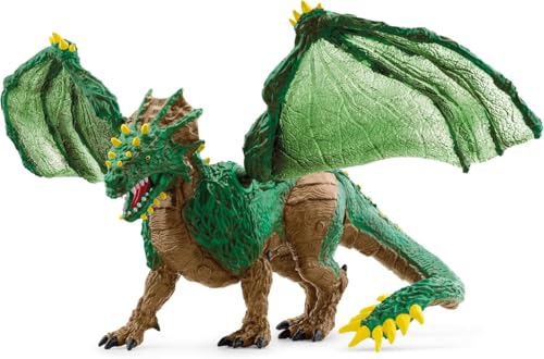 Schleich Eldrador Creatures - 11" Jungle Dragon Toy - Movable Wing Action Figure for Boys and Girls - Mythical Creature Figures - Fantasy Beast Figurine - Monster Dragon Toys - Kids Ages 7+ | 70791