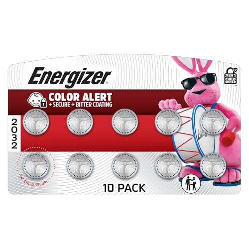 Energizer CR2032 Lithium 3V Coin Batteries for Watches, AirTags, Key Fobs, Small Electronics (10 Pack)