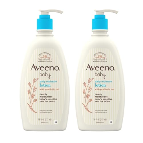 Aveeno Baby Daily Moisture Body Lotion for Sensitive Skin, Hypoallergenic Moisturizing Baby Lotion with Nourishing Oa...