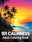 101 CALMNESS Adult Coloring Book: A Soothing Book to Relax Your Mind and Alleviate Stress. Amazing Drawn Illustrations of Landscapes, Beaches, Homes, and More...