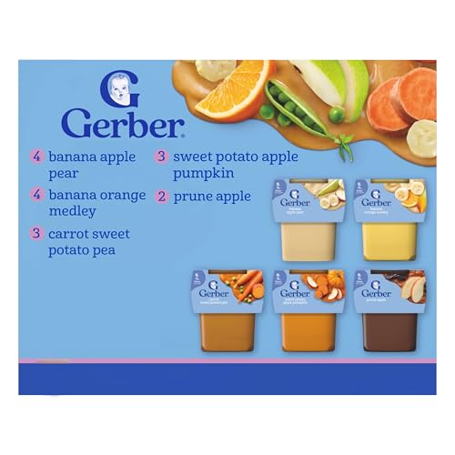 Gerber Stage 2 Baby Food, Super Blends Puree Tubs, No Added Colors or Flavors, Baby Puree, Variety 32-Pack