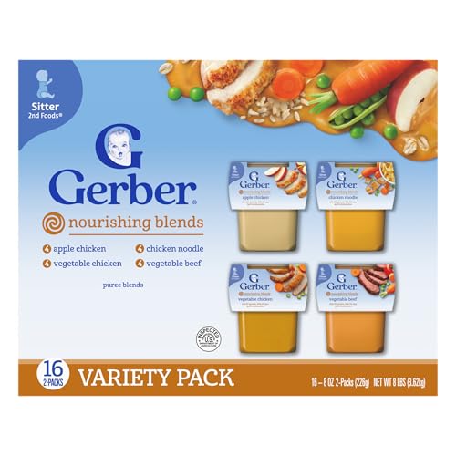 Gerber Stage 2 Nourishing Blends Baby Food Tubs Variety 32-Pack