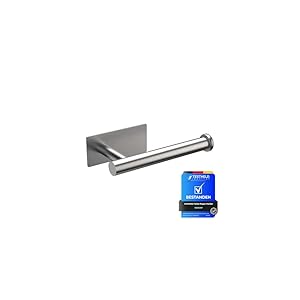 Ibergrif MK34052 Portarrollos Baño Autoadhesivo, Soporte Colgador, Acero Inoxidable, Redondo, Cepillado
