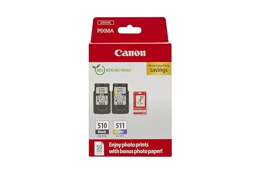 Canon PG-510 + CL-511 FINE Original Druckerpatronen + Fotopapier