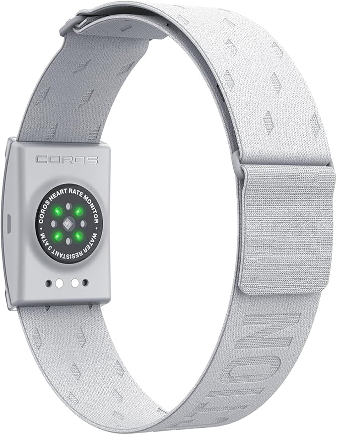 COROS Heart Rate Monitor, Comfort, Easy to wear, Auto-wear Detection, Advanced Sensor, Precise Data, Bluetooth, 38 Hours Battery Life, Connects up to 3 Devices at Once, for Run and Bike-Grey