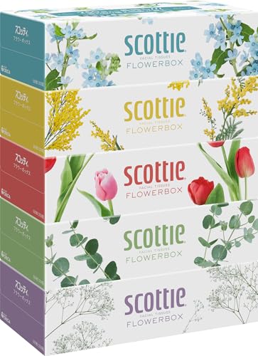 スコッティ フラワーボックス ティッシュ 500枚(250組)×5箱