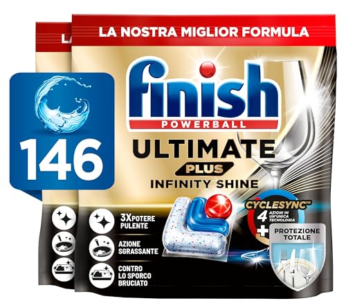 (-20%) Finish Ultimate Plus Infinity Shine Citrus Spülmaschinentabs, Geschirrspültabs für intensive Reinigung gegen hartnäckige Flecken, starke Fettlösekraft und Glanz mit Schutzschild, 105 Caps