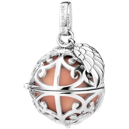 🔥 STARKER PREIS (-47%) Engelsrufer Damen Anhänger für Halskette mit Flügel aus Sterling Silber mit austauschbarer Klangkugel S in der Farbe Rosé, nickelfrei, 45+5 cm, ER-23-16-S