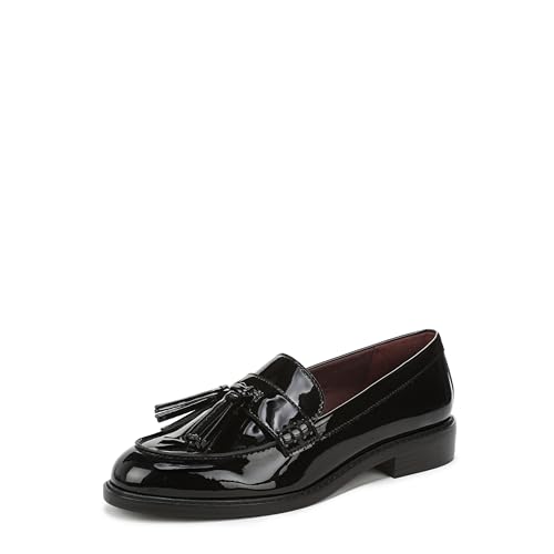 Franco Sarto Womens Carolynn Slip On Tassel Loafers Black Patent 8 M