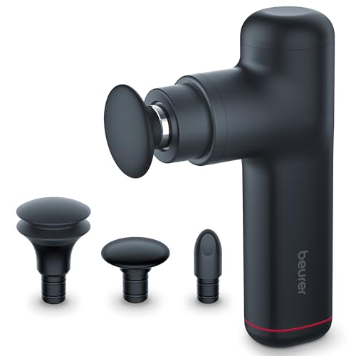 Beurer German Engineering MG 79 Gentle Massage Gun with 3 Massage Heads & 3 Speed Settings | Lightweight Deep Tissue Muscle Massager for Pain Relief, 