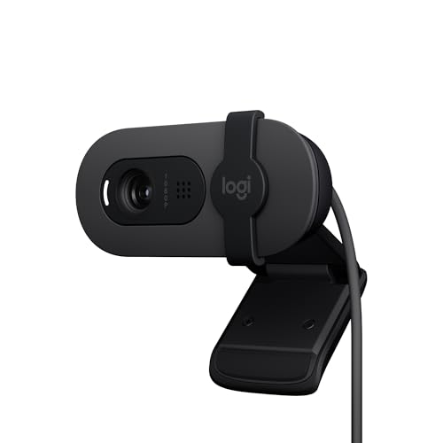 Logitech Brio 100 Full HD 1080P Webcam for Meetings and Streaming, Auto-Light Balance, Built-in Mic, Privacy Shutter, USB-A, for Microsoft Teams, Goog