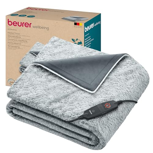 (-42%) Beurer HD 75 Nordic Grey Heizdecke, Wärmedecke hergestellt aus recyceltem Material, kuschelig weich, 6 Temperaturstufen, maschinenwaschbar, Abschaltautomatik, 180 x 130 cm