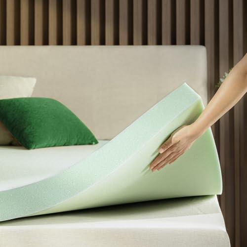 Zinus 3 Inch Green Tea Memory Foam Mattress Topper Pressure Relieving