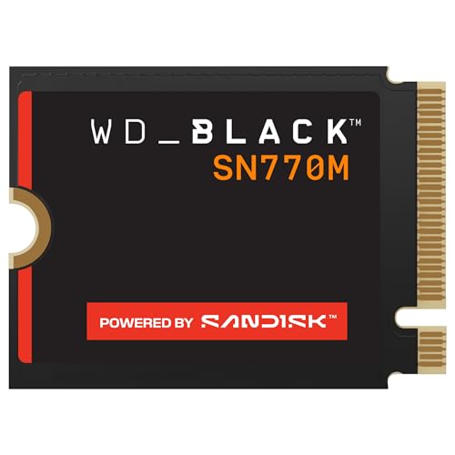 WD_BLACK 1TB SN770M M.2 2230 NVMe SSD for Handheld Gaming Devices, Speeds up to 5,150MB/s, TLC 3D NAND, Great for Steam Deck and Microsoft Surface - WDBDNH0010BBK-WRSN