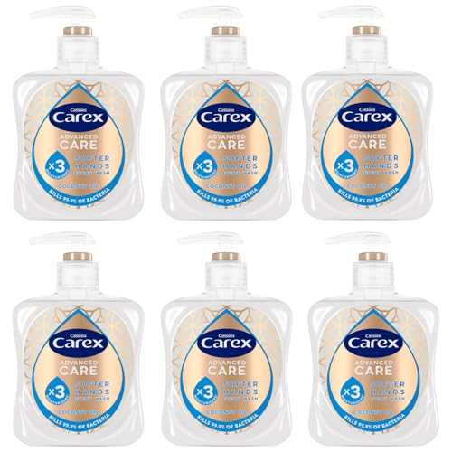 Carex Advanced Care Moisturising Antibacterial Hand Wash, 3x More Moisturisers, Clean & Protect Hands, Bulk Buy, Pack of 6 x