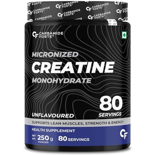 Carbamide Forte Creatine Powder | Creatine Mono Hydrate | Micronized Creatine Monohydrate 250g Unflavoured for Lean Muscle, S