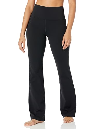 CRZ YOGA Womens Butterluxe High Waist Flare Pants 32 Inches - Yoga Bootcut Wide Leg with Pocket Lounge Black Small